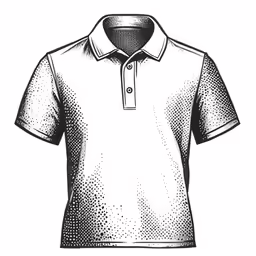 a t - shirt with a button down collar and a short sleeve