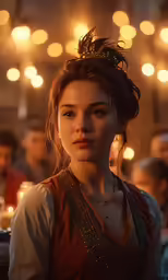 this image is of a girl in renaissance clothing