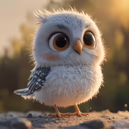 the owl is a bird with brown eyes