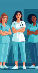 an image of four nurses who are standing together