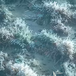close up of small white and green plants