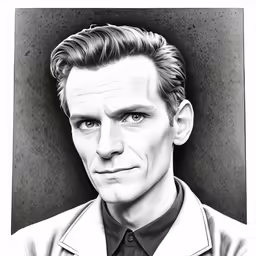 a drawing of a man in a suit and tie