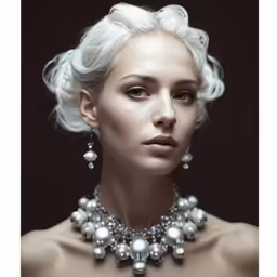 a woman with very short hair wearing a white dress