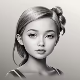 a pencil drawing of a woman in a braid