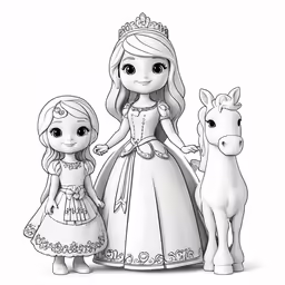 the princess and her horse are standing near each other