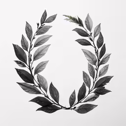 a wreath made from leaves on a white background