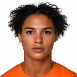 a young woman with short hair and brown eyes