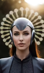 a woman in a black outfit and helmet on