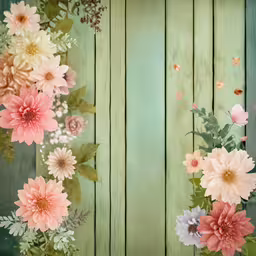 there are many pink flowers on this table,this is an arrangement of flowers on a green background