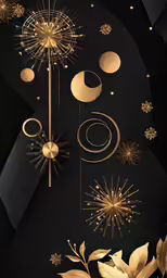 some christmas decorations on a black table