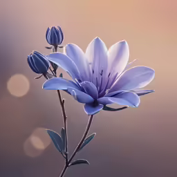 the blue flower is blossoming with very long, slender stems