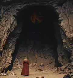 a woman with a weird, weird looking hair standing in a dark tunnel