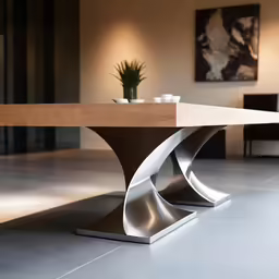 the table has been made with two metal plates