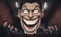 a scary looking mask with mouth wide open