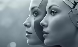 a woman and another woman with broken hair