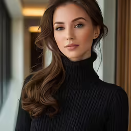 a girl in a black top posing for the camera