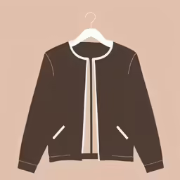a brown jacket with a white tie on it