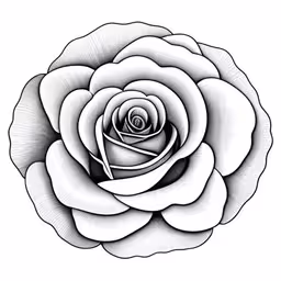 a white rose with a black and white background,black and white flower on a white background
