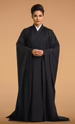 an older woman in a black dress
