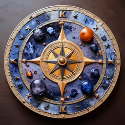 there is an astronomical astro sign showing planets
