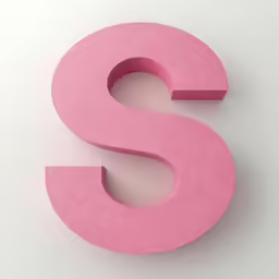 a pink number in the form of a letter s