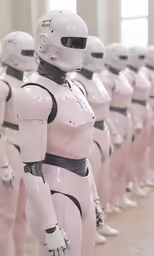 a lot of white people wearing suits and masks