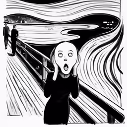 a person covering their face with the scream