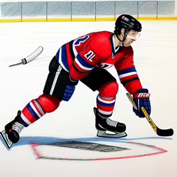 the hockey player looks like he