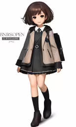 an anime girl in a black dress and jacket