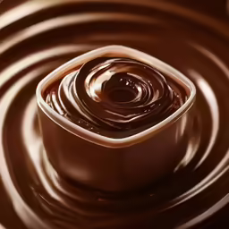 a bowl with some chocolate on top of it