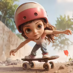 a young girl in roller blades on a skateboard