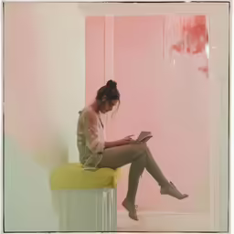woman reading something on her laptop sitting in a room
