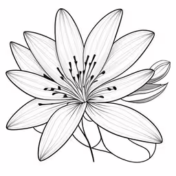 lilys is the only flower that blooms to be found in the garden,a white lily with black tips is on a white background
