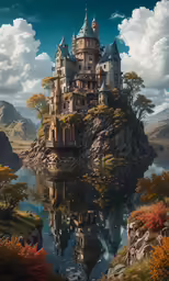 a strange house sits in the middle of the sky