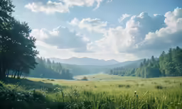 beautiful natural view in the hills and valley