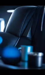 a sleek seat covers up against the black back