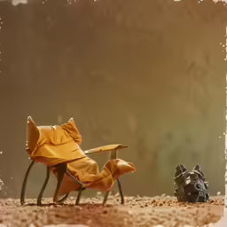 two toys sit in front of an animal on the floor