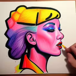someone drawing a lady