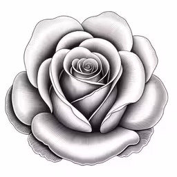 a drawing of a rose with long stem in black and white,black and white photo of a single flower