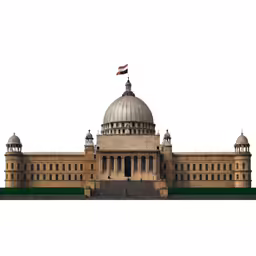 a statue of a building with domes and pillars on top