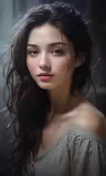an asian woman with dark hair looking at the camera