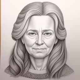 a drawing of a woman