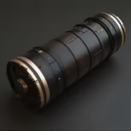a camera lens sitting on a black table