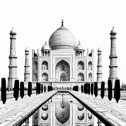 a drawing of the tajwalad or mosque by itself