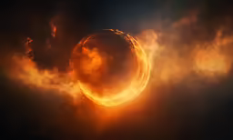 a solar eclipse that is in the sky